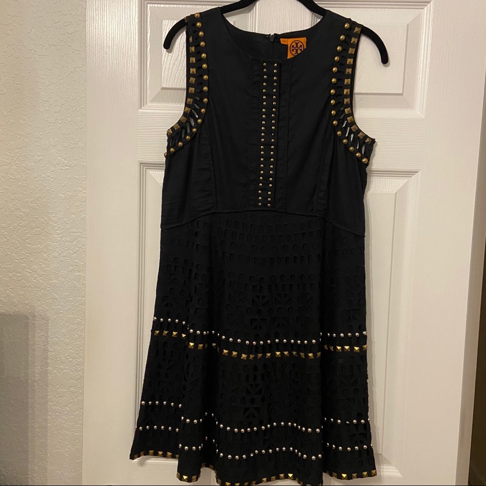 Tory Burch Black Studded Dress Sz4